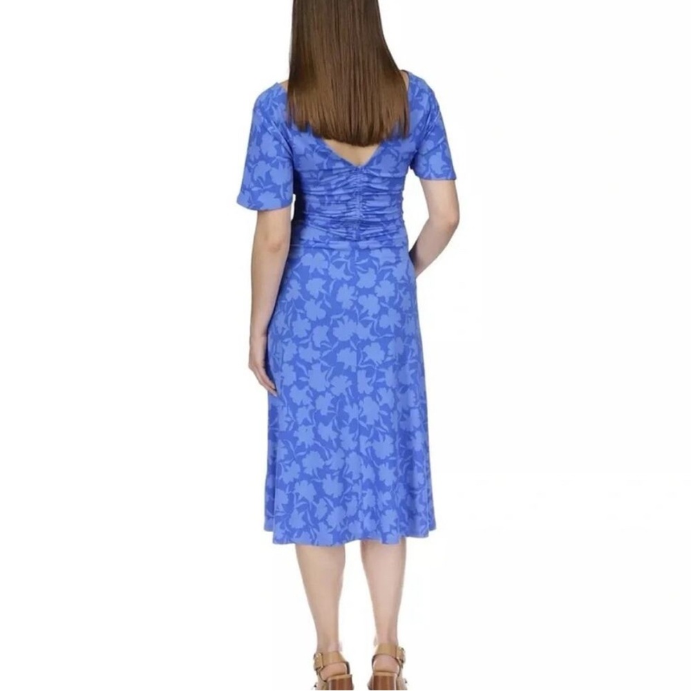 π Michael Kors Blue Floral Midi Dress β Flutter Sleeve Sundress, XL, NWT π - Picture 3 of 13